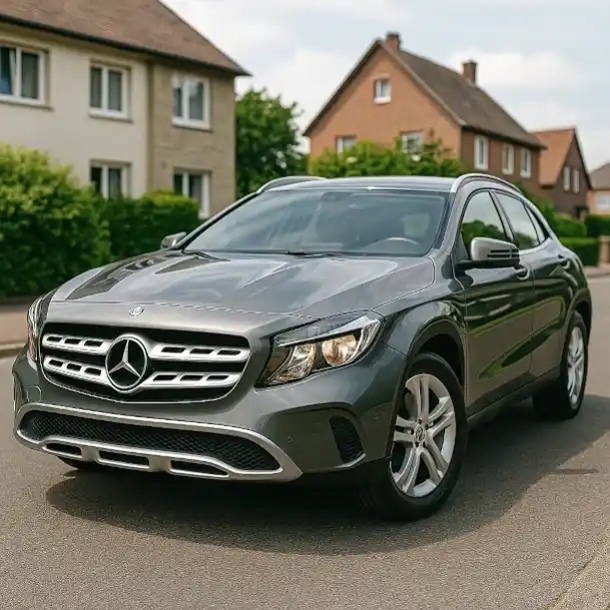 Gebrauchtes Mittelklasse-Auto auf dem Parkplatz in Albstadt, bereit für den Autoankauf.